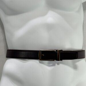 COMFORT CLICK Mens Genuine Leather Belt Brown Brass Buckle Size 36